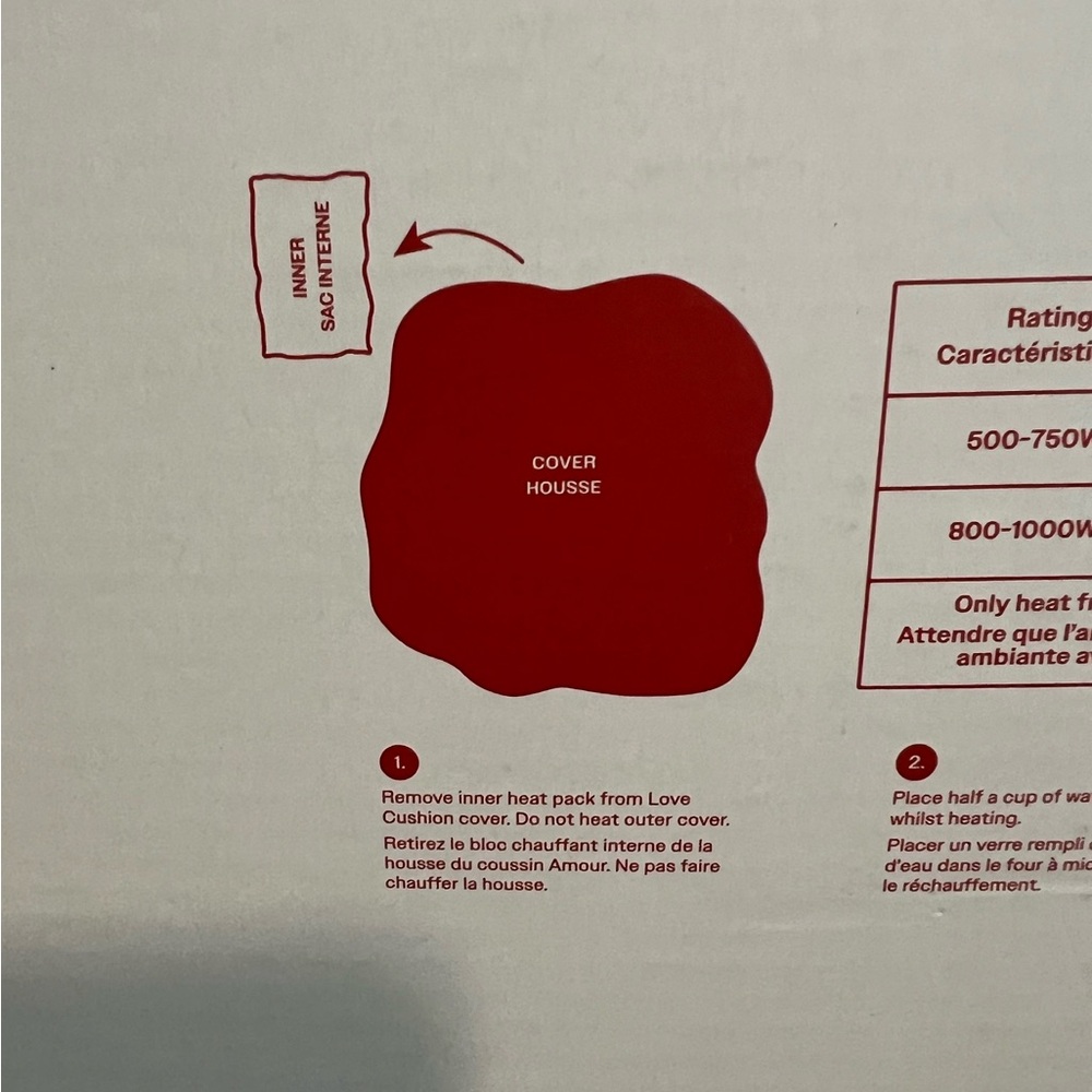 Red Love Heart Pillow w/removable heat pack NIB - Picture 4 of 8